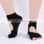 Comfortable open toe toe cotton knitted yoga socks, anti-skidding fitness five toe yoga socks