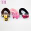 kid hair accessory resin glitter flower design covered long elastic hair bands ball                        
                                                Quality Choice