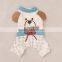 blue cotton four-legs spring dog clothes