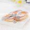 Handmade 3 pieces set gold rose gold filled zinc alloy rhinestone charm bracelet                        
                                                                                Supplier's Choice