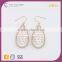 E78066I01 STYLE PLUS shiny gold plate latest pearl design hanging earrings waterdrop shape crystal diamond around earrings