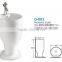 Cup shape sanitary ware basin with pedestal one piece for bathroom