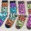 Custom colorful knitted socks, dye subimated printed socks, terry sublimation printing socks