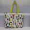 Korean style eco friendly canvas folding shopping bags colorful lightweight tote bag