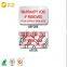 Anti-counterfeiting paper warranty void stickers