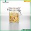 500ml glass storage jar,round glass jar with clamp lids