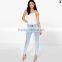 High Rise Acid Wash Knee Slits Skinny Jeans JXA089