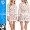 Latest V neck design beach cover up women summer dress crochet dress