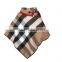 Women Winter Fashion Plaid Jacquard Knitted Ponchos Shawl