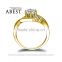 Simple 6.0mm Main Stone 10K Gold Yellow Ring Sona Simulated Diamond Ring Jewelry Ring New Wedding Engagement Ring For Women Gift