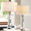 high end clean crystal table lamp with white empire fabric lampshade for home decor SAA UL CE certificate