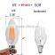 Frosted finishing LED filament candle light 2W 4W 6w with E12 E14 B22