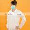 PP whte with zipper doctors lab coat with embroidery