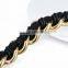 fashion gold skull bracelets stainless steel men leather wristband