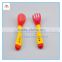 Soft Kids & Children heat sensor silicone baby spoon fork, silicone spoon fork with heat hot sensor soft head