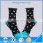 Breathable heart pattern black fancy lady sock