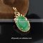 Fashion Gold jewellery 18K gold plated Green Opal marquise necklace pendant for women