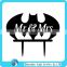 Funny Batman wedding cake topper, Mr&Mrs acrylic cake topper
