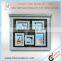 antique washed white double glass wooden photo frame with multi openings