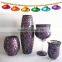 Elegant Ornate Mosaic Votive Candlestick Colored Purple Vintage Wedding Souvenir China