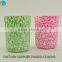 votive candle glass with decorative pattern