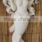 Indoor decor stone carvings White Marble Mermaid Flowing Hair Statue for Hot Sale
