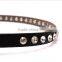 Fashion Rhinestone Decorated Pin Buckle Sex Girl Black Thin PU Waist Belt