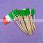 Decoration for party cocktail paper toothpick flags