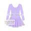 2017 New Arrival Solid Color Long Sleeve Girls Leotard Dance Leotards Dress