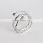 F20060N Bamboo Texture Double Helix Diamond Flexible Silver Ring
