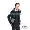 Men Patchwork leather Knitted jackets coat alpaca hooded sweater with zipper