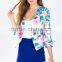 New Arrival Autumn Winter 3/4 sleeve floral print fashion jacket for wholesale 2017