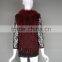 Lady's Short Sexy Rabbit Fur Knitted Vest And Europe Popular Slim Fur Vest