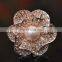 Korean Newfashioned Full Rhinestone Flower Scarf Buckle With Three Rings