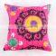 Pink Suzani Kantha Cushion Cover Indian Cotton Handmade Pillow Cover Ethnic Art Decorative