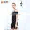 Party wear clothing black sexy spaghetti strap girls dress Off shoulder evening dress