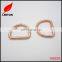 Factory supply Rose gold Welded D ring buckle for leather bag