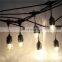 Heavy Duty strand 48 Ft Outdoor String E26 E27 Socket with S14 2W edison filament bulb string lights au plug