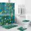 Shower Curtain Set with Non-Slip Rug Toilet Lid Cover Bath Mat and Vintage Shower Curtain Set for Bathroom