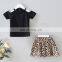 2020 summer baby girls clothes sets off-shoulder tops +Leopard skirts 2 pcs sets kids girls sets