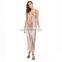 Bohemian Beach Long evening Dresses jumpsuits Chiffon Deep V Neck  Sleeves appliques Dress Boho Summer strapless dress suits