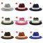 Women Wide Brim Imitation Wool Felt Fedora Hats Fashion Church Party Female Dress Hat Pearl Ribbon Decor White Hat
