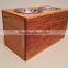 Custom logo vintage stain color solid wooden dog bowl crate,wood double bowl crate