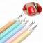 Doule-use Quartz Stone Scrub Pen Dead Skin Fork Cuticle Pusher Remover Trimmer Manicure Nail Art Tool