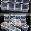 28 Grids Plastic Transparent Nail Tools Storage Box Powder Rhinestone Container