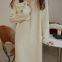 2021 autumn/winter new Korean mid-length lapel sweater dress knit dress for women
