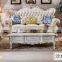 Foshan Factory Wholesale Classic Antique Solid Wood Carved Leather Couch Living Room Sofas Set