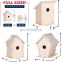 Modern Unfinished Handmade Crafts Mini Wooden DIY Outdoor Bird House Birdhouse Painting Kit for Kids