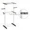 Simple design movable two layer stainless steel cloth single bar garment display rack