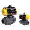 1/2 inch Air Compressor Female Threaded PVC Plastic Chemical Resistant Pneumatic Actuator Control Ball Valve
